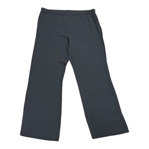 Eileen Fisher Gray Silk Lightweight Side Zip Straight Leg Pants Size 10
